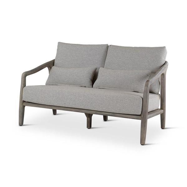 Loungezetel 2-zit outdoor Anaïs incl kussen - teak naturel of grey - VDC
