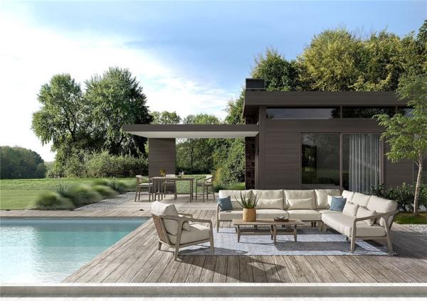 Loungezetel outdoor Anaïs incl kussen - teak naturel of grey - VDC