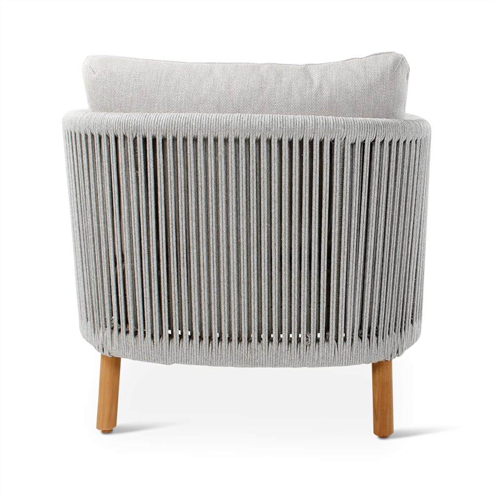 Fauteuil de jardin Romeo - teck naturel - avec coussins Cloud et housse - VDC