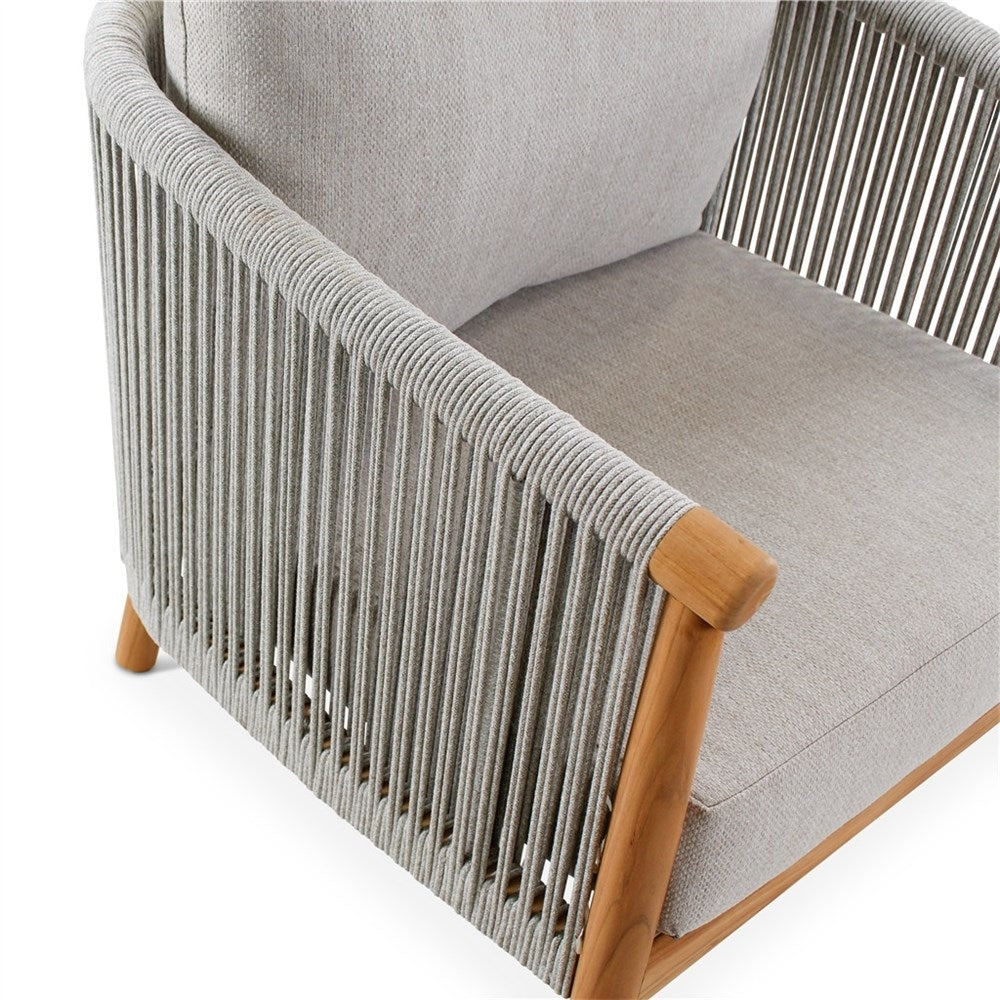 Fauteuil de jardin Romeo - teck naturel - avec coussins Cloud et housse - VDC