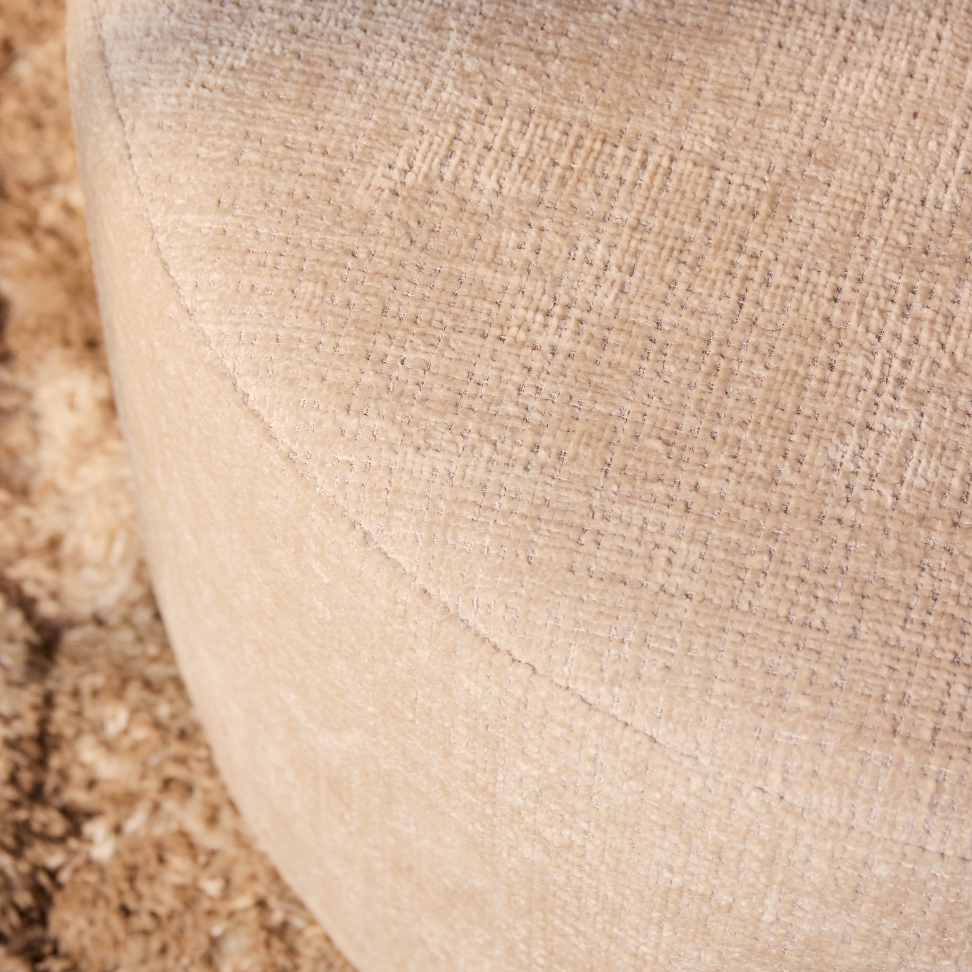 Poef | Rond | 60 cm | Cremona 02 | Beige - STF