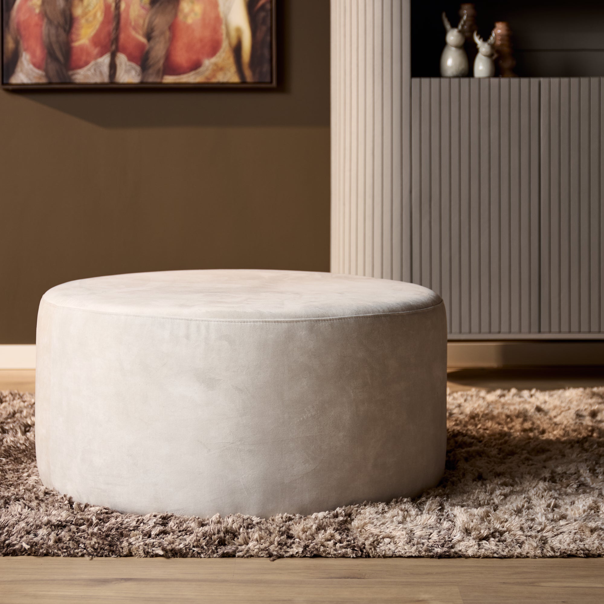 poef | rond | 80 cm | Adore 102 | crème - STF