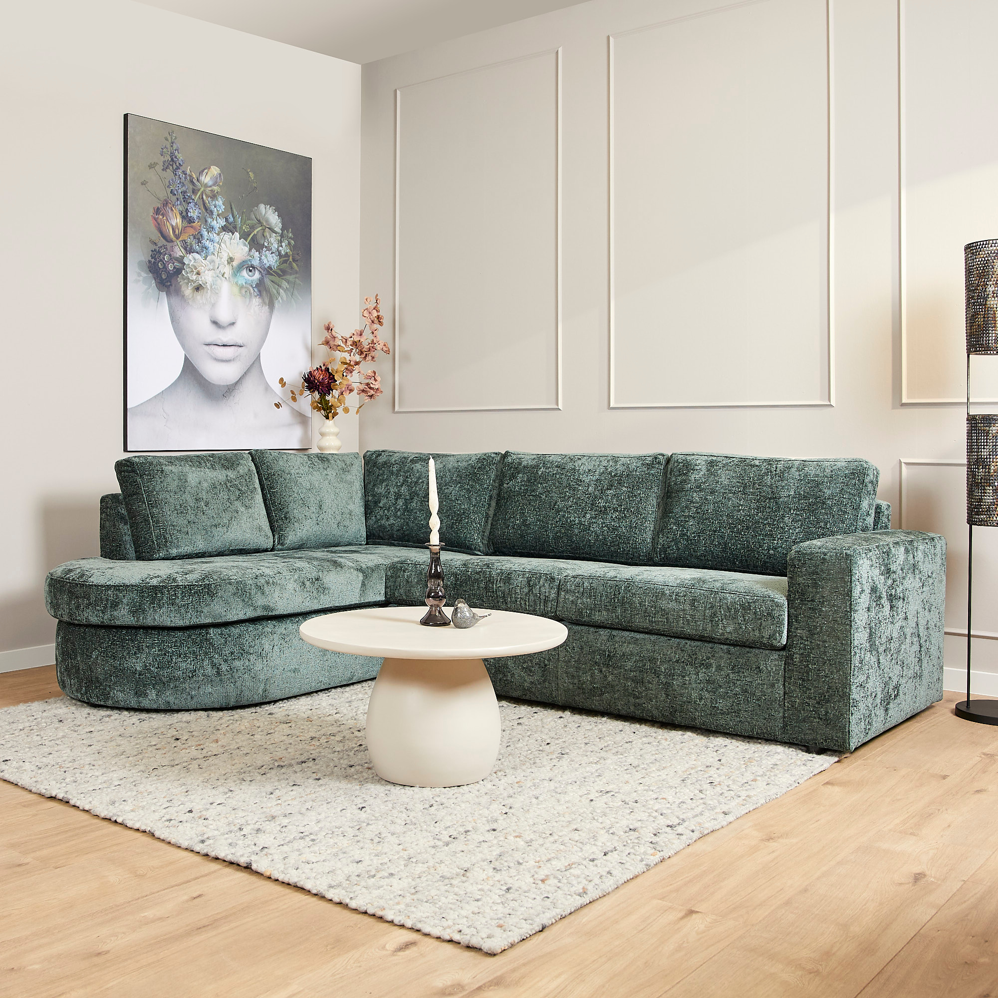 Sofa Alma | divan links + 2,5 zits | groen - STF