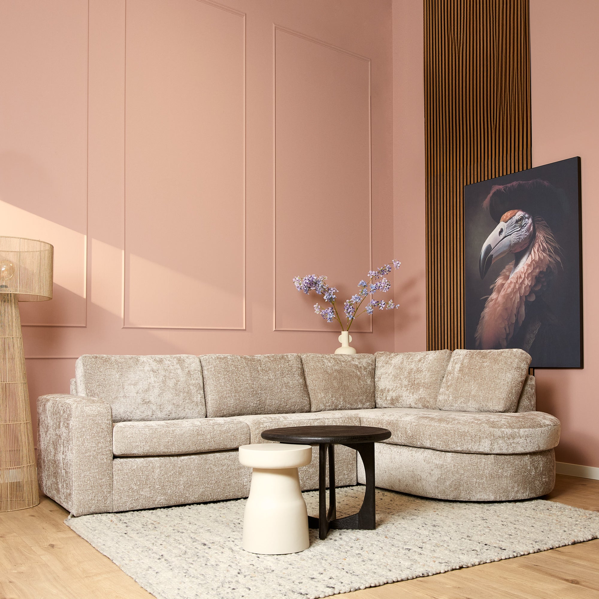 Sofa Alma | 2,5-zit + Ottomane rechts | Beige - STF