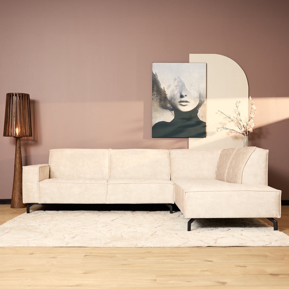 Canapé Floris | 2,5 places + pouf droit - STF