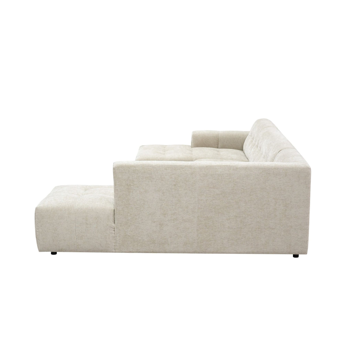 Salon Ruby U-bank beige lounge links + 2,5-zits + ottomane rechts - STF