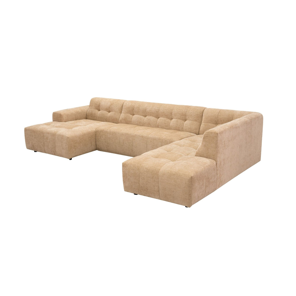 Salon Ruby U-bank camel lounge links + 2,5-zits + ottomane rechts - STF