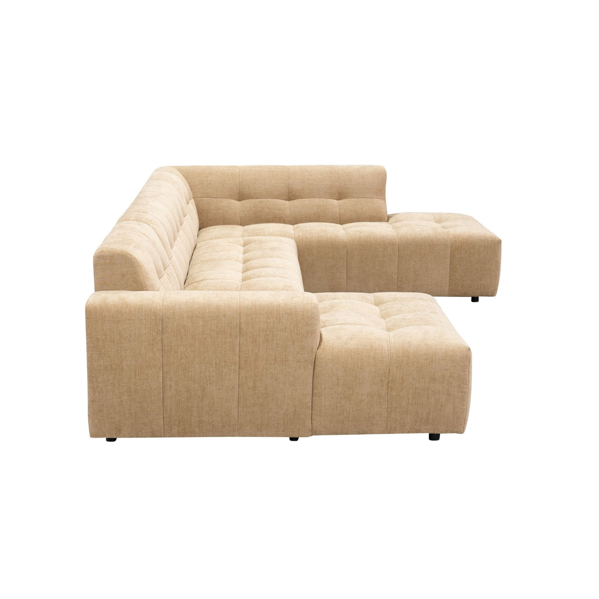 Salon Ruby U-bank camel lounge links + 2,5-zits + ottomane rechts - STF