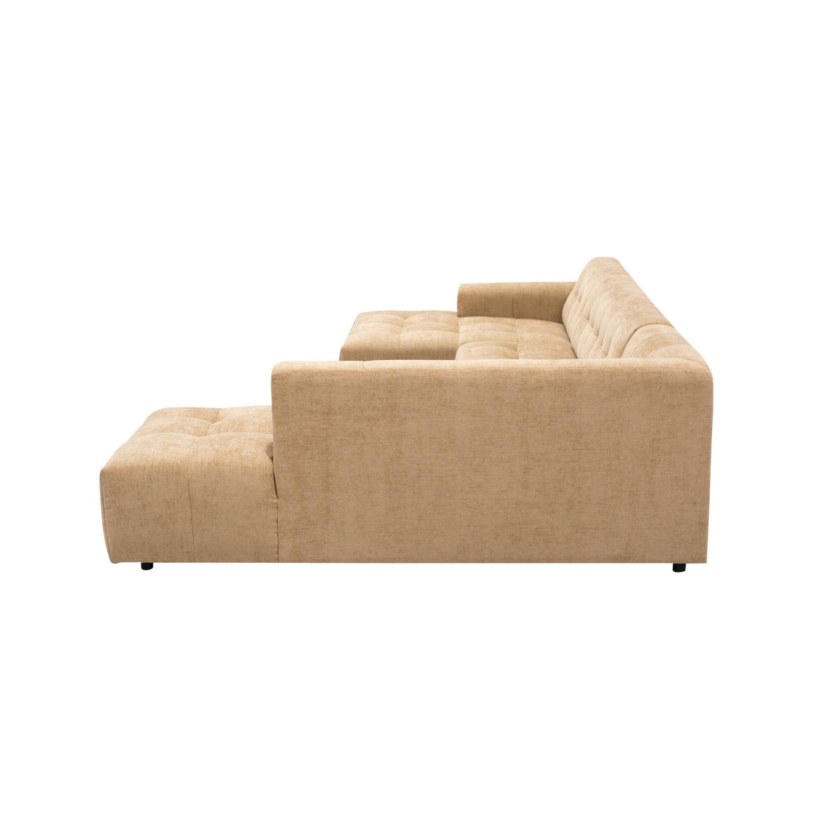 Salon Ruby U-bank camel lounge links + 2,5-zits + ottomane rechts - STF