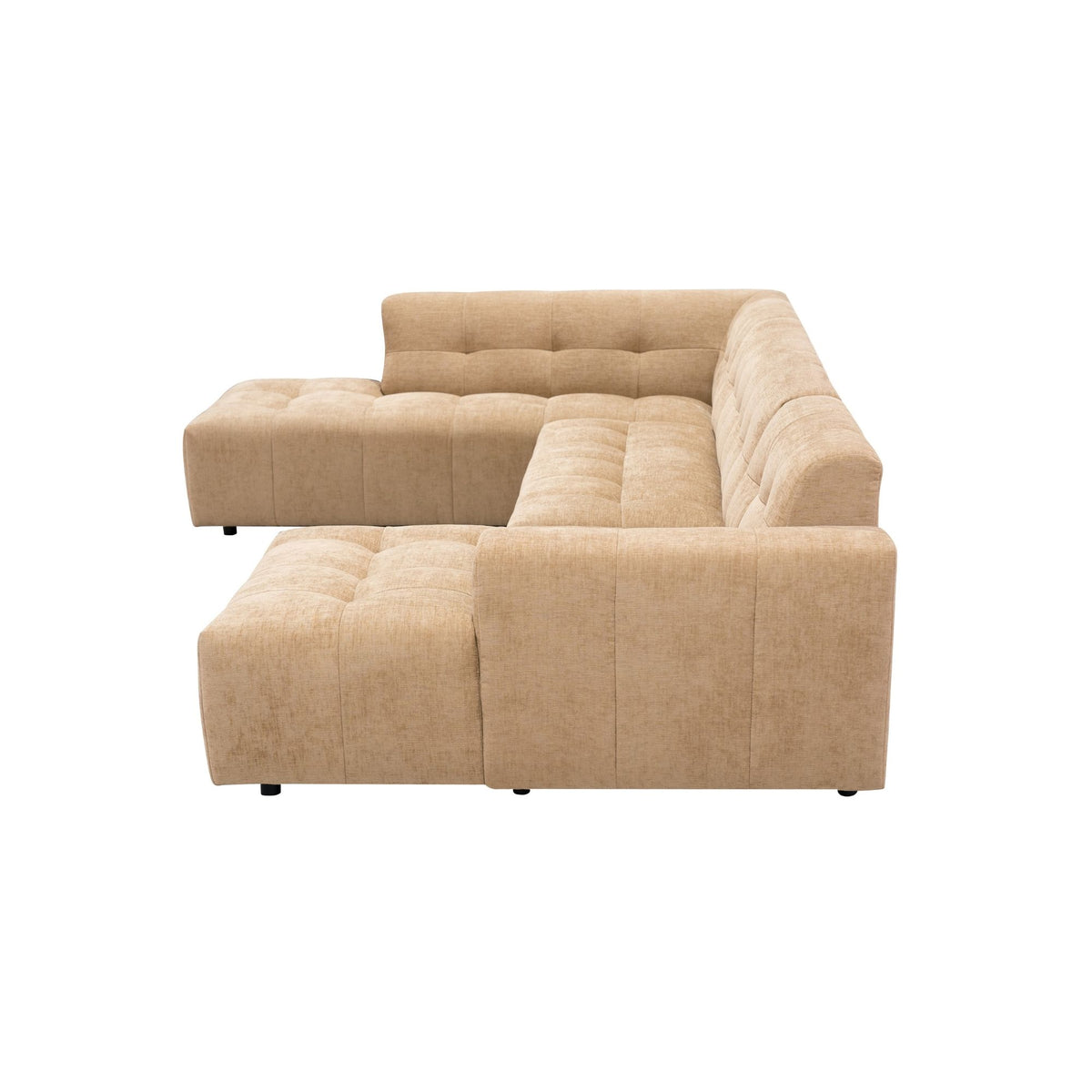 Salon Ruby U-bank camel ottomane links + 2,5-zits + lounge rechts - STF