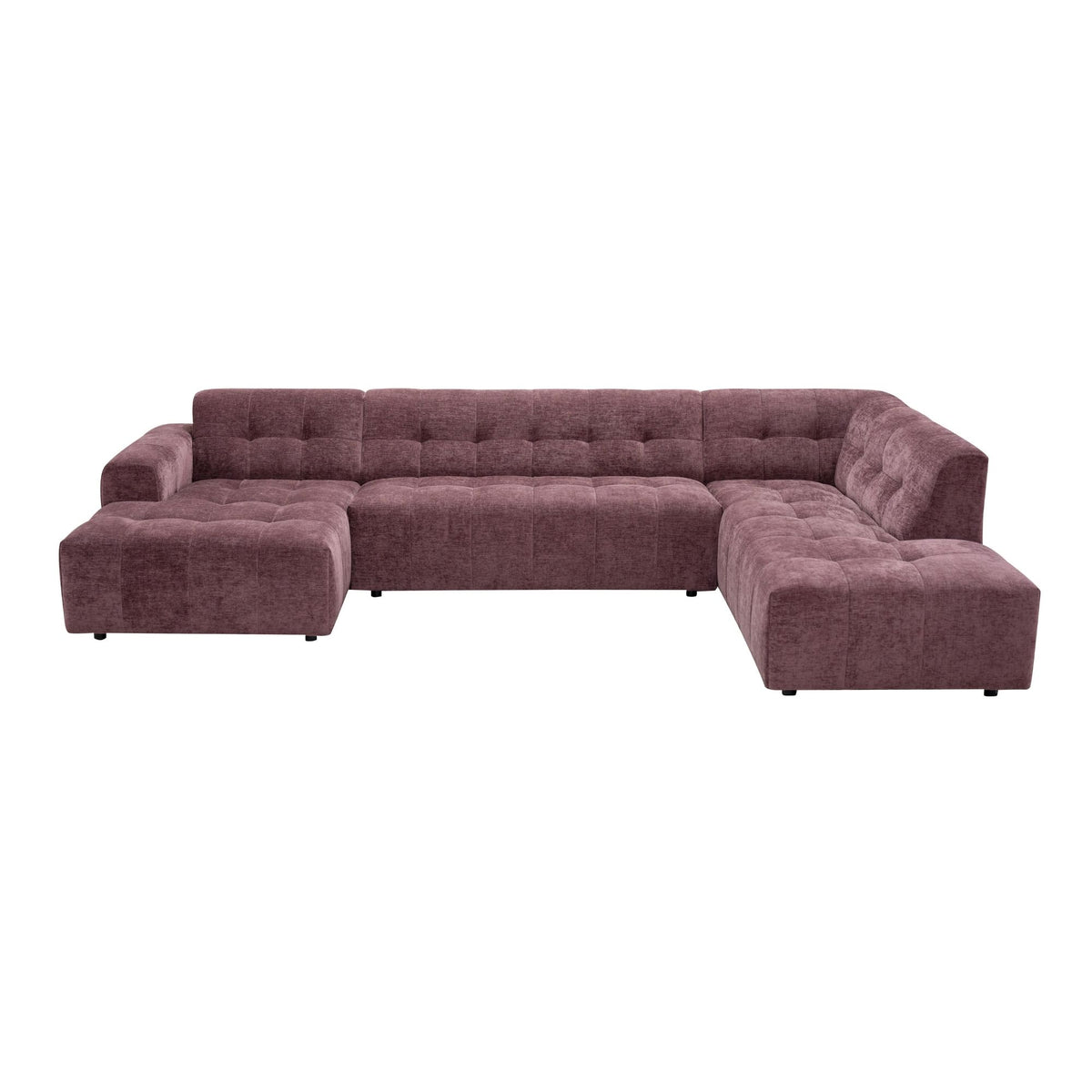 Salon Ruby U-bank Paars Lounge L + 2,5 + Ottomane Rechts - STF