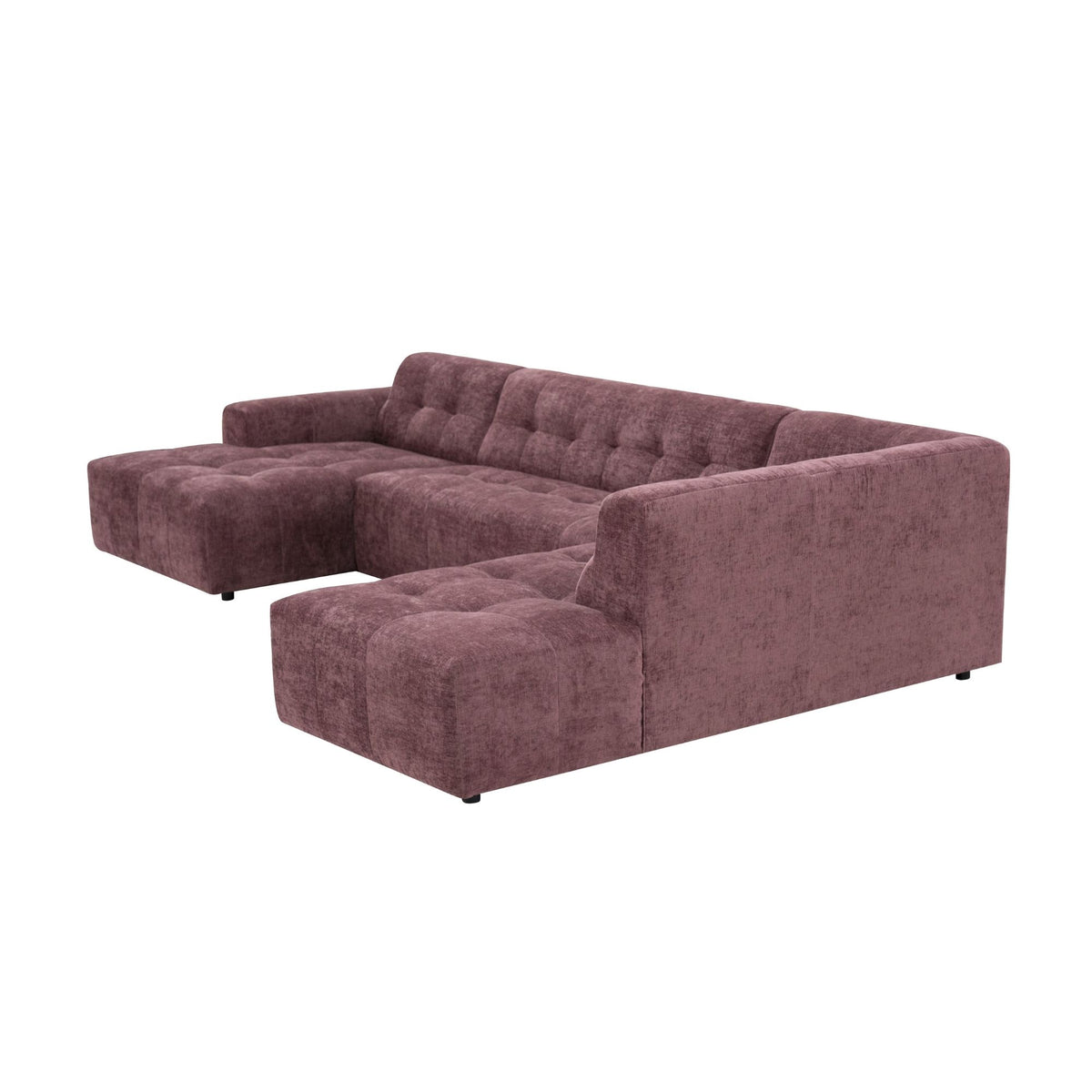 Salon Ruby U-bank Paars Lounge L + 2,5 + Ottomane Rechts - STF