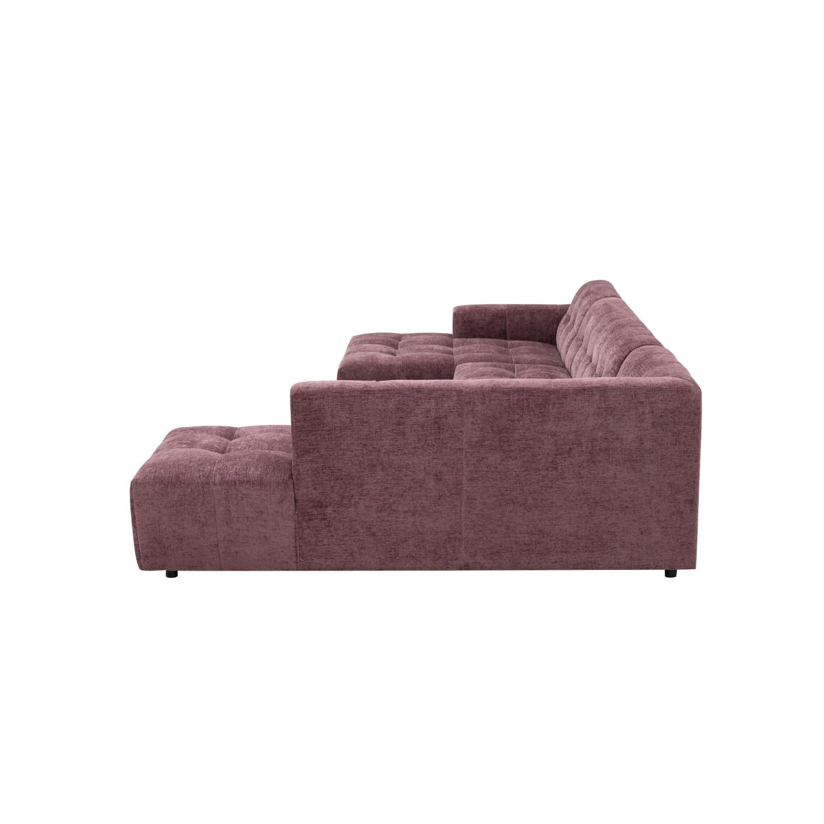 Salon Ruby U-bank Paars Lounge L + 2,5 + Ottomane Rechts - STF
