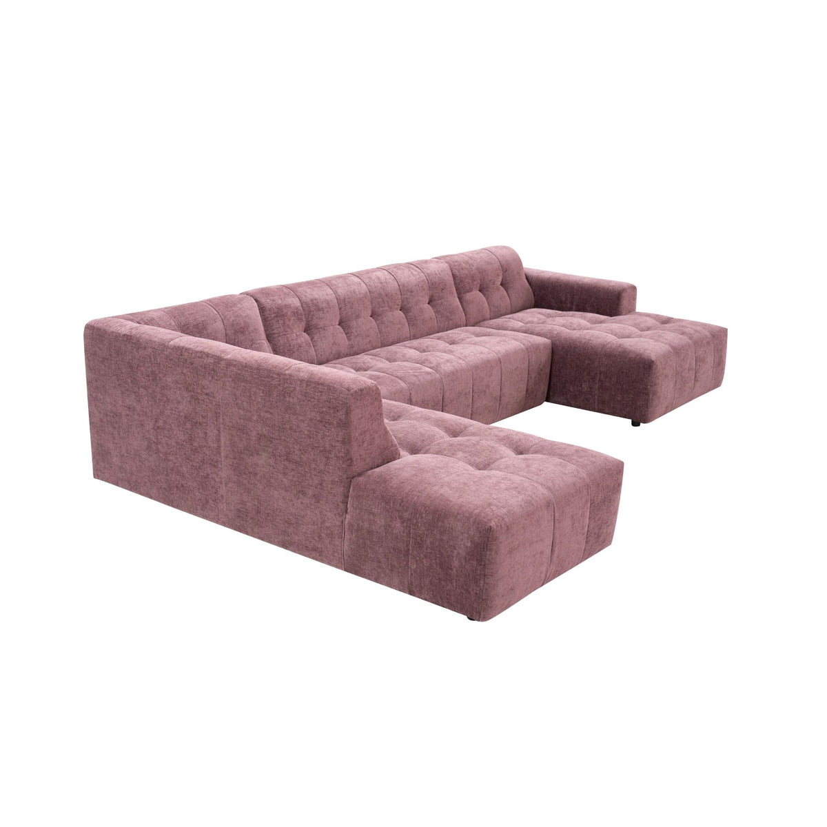 Salon Ruby U-bank paars ottomane links + 2,5-zits + lounge rechts - STF