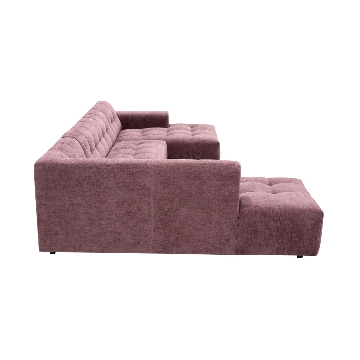 Salon Ruby U-bank paars ottomane links + 2,5-zits + lounge rechts - STF
