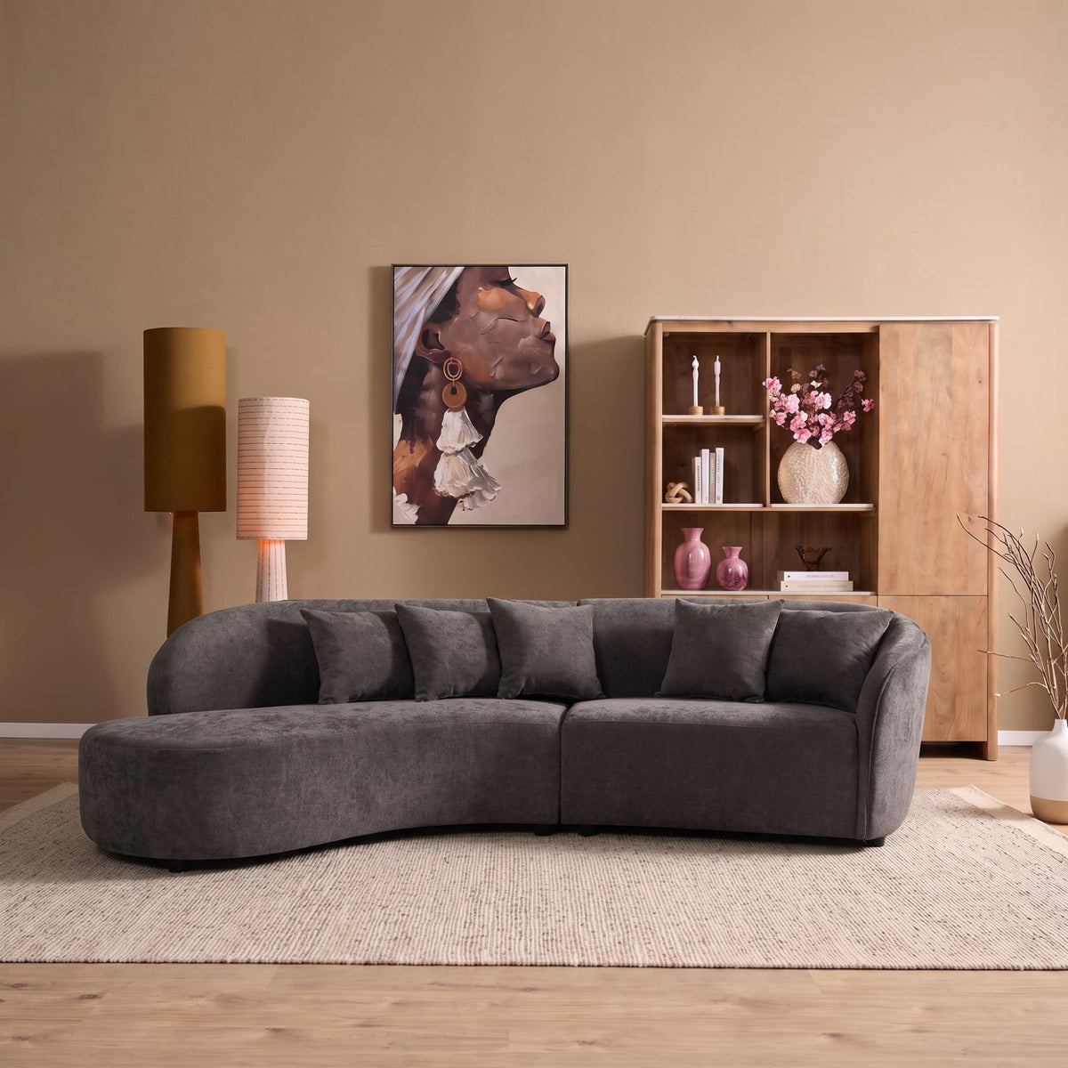 Sofa Novi Hoekbank Grijs Lounge L + 3-zits - STF