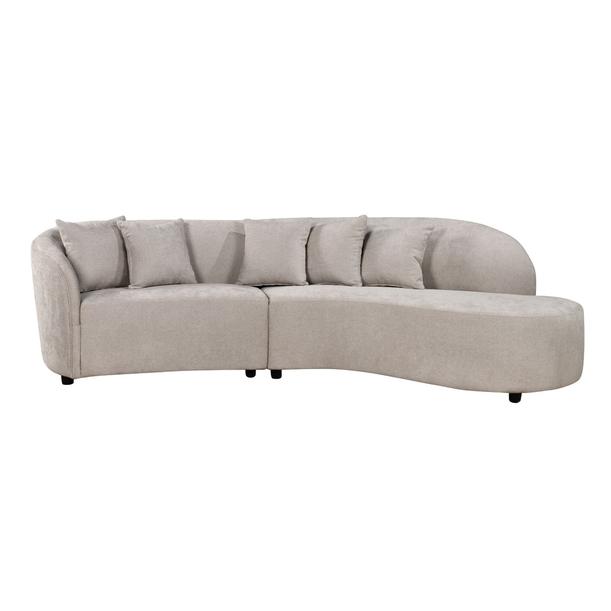 Sofa Novi hoekbank lichtgrijs 3-zits + lounge rechts - STF