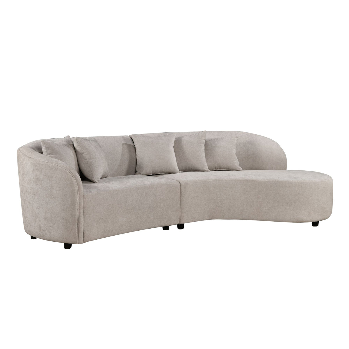Sofa Novi hoekbank lichtgrijs 3-zits + lounge rechts - STF