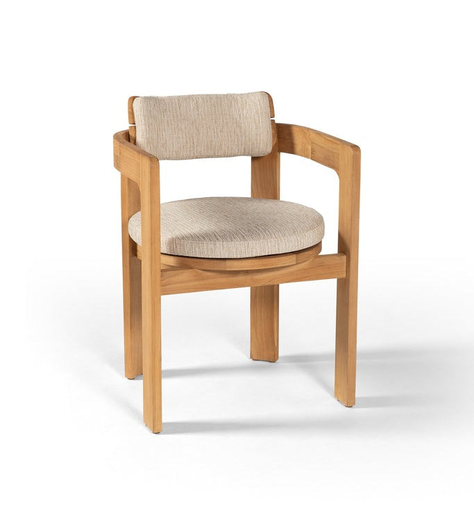 Armstoel outdoor Maria massief teakhout inclusief kussen - GESC