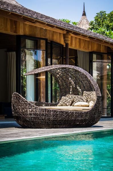 Outdoor lounge 'killer whale java brown' wicker - PRN