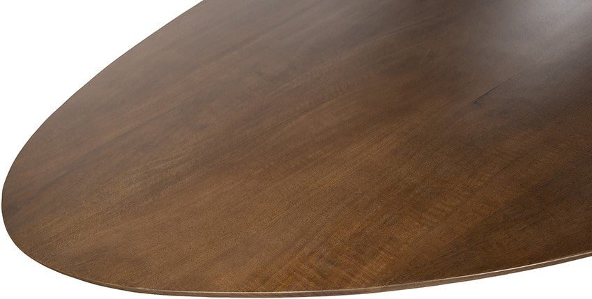Salontafel Scorpio 130, ovaal, poot zwart, mango bruin walnoot - NW