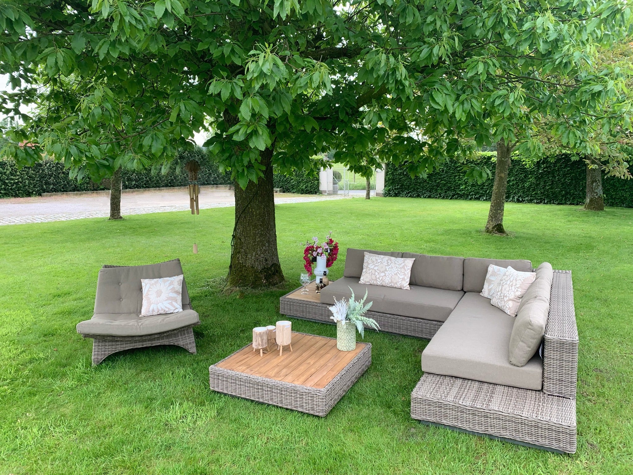 Loungeset Flo wicker naturel