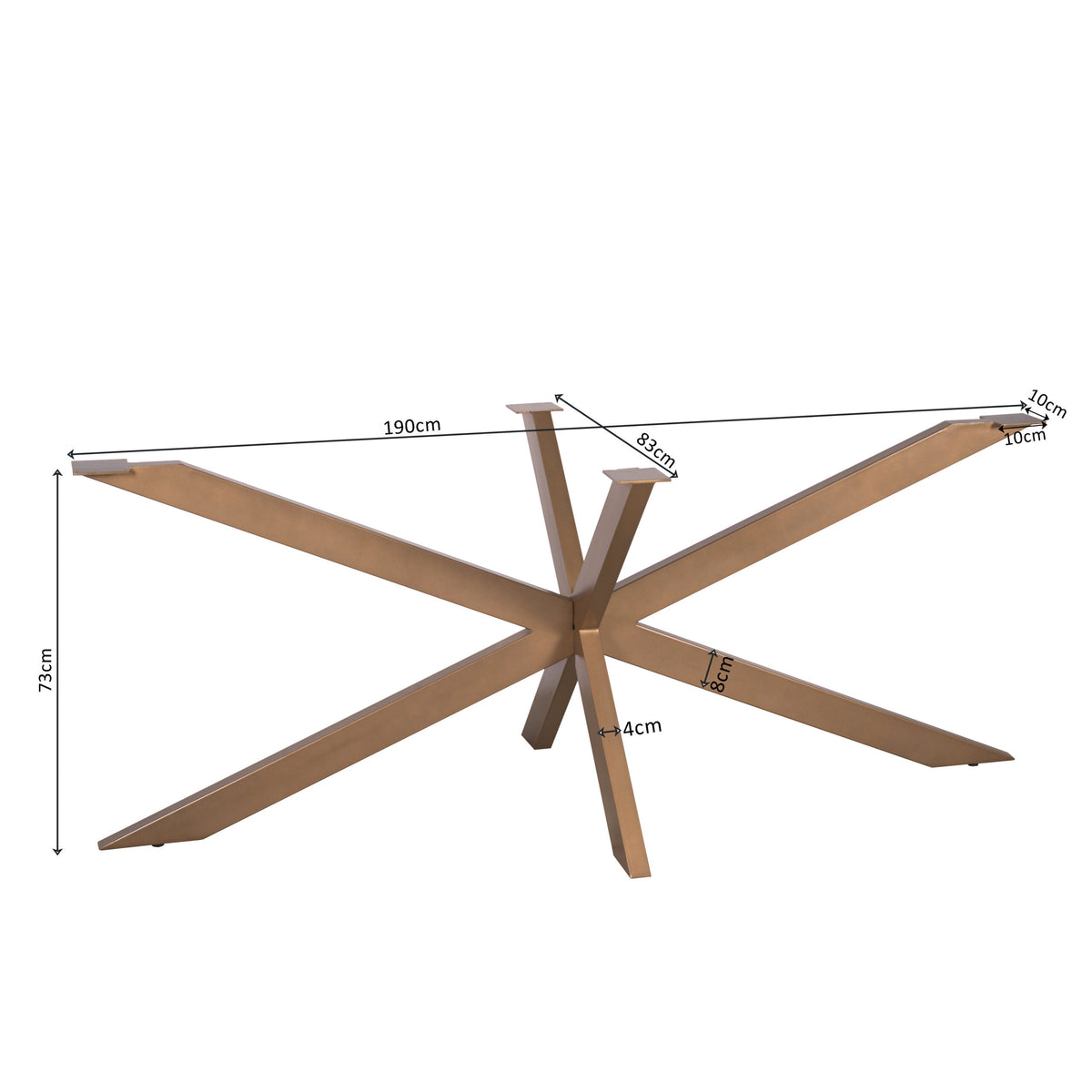 Matrixpoot Brons Ovaal/Rechthoek 190 cm Koker 4x8 cm - STF