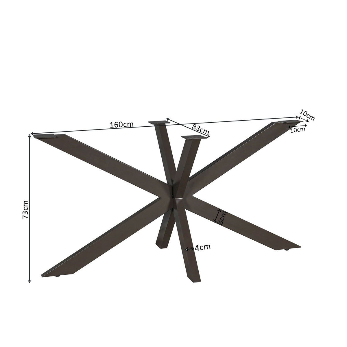 Matrixpoot Geanodiseerd Bruin Ovaal/Rechthoek 160 cm Koker 4x8 cm - STF
