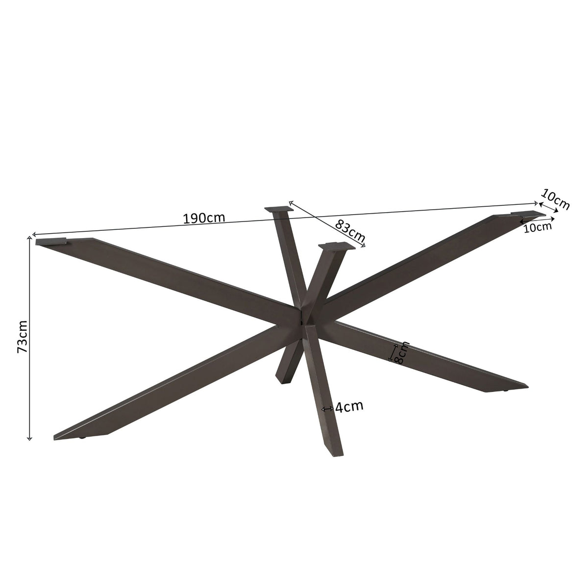 Matrixpoot Anodisch Bruin Ovaal/Rechthoek 190 cm Koker 4x8 cm - STF