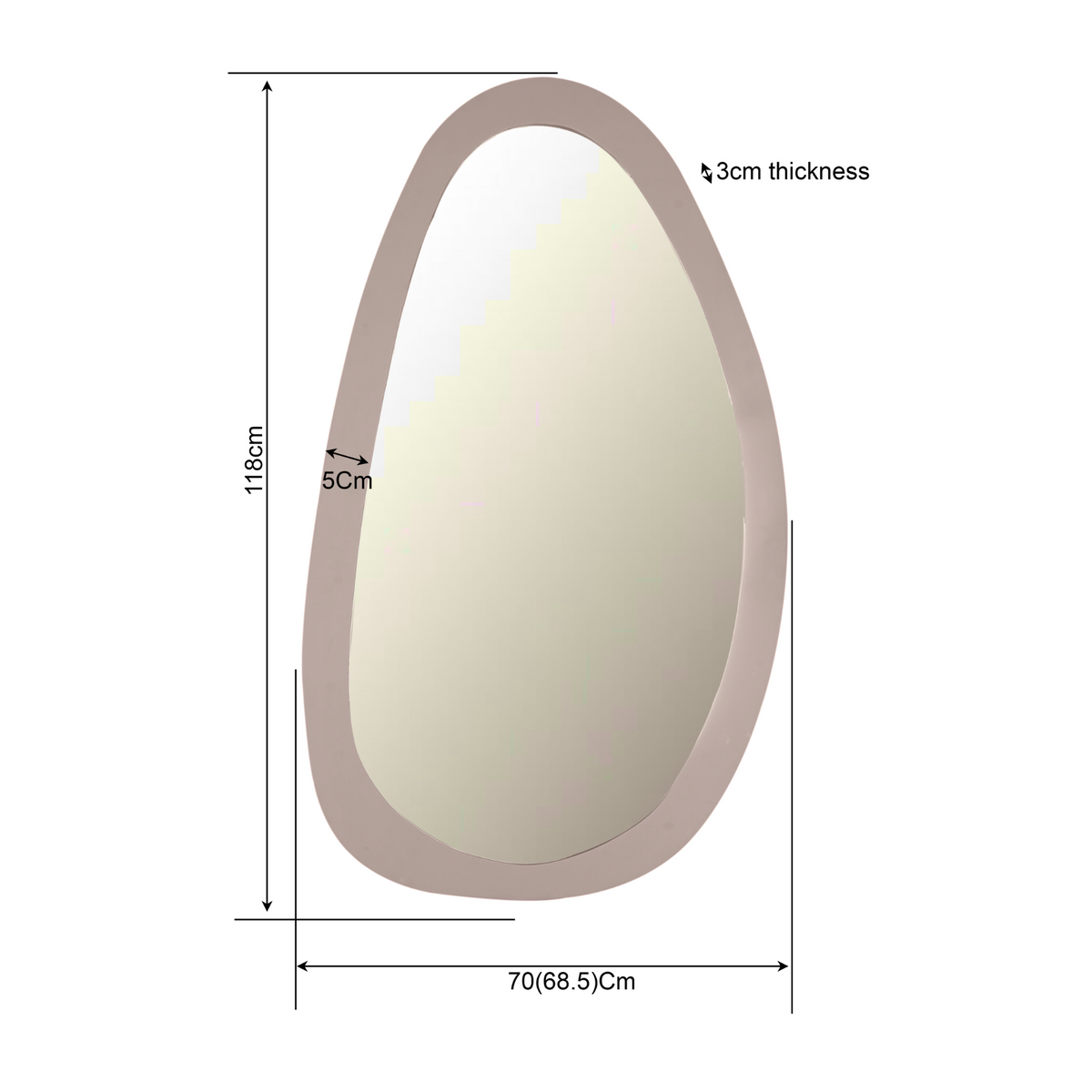 Spiegel Lou | 70 cm | Zand - STF