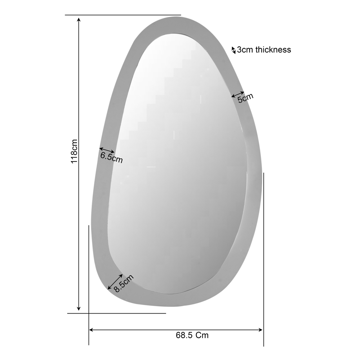 Spiegel Lou | 70 cm | Bruin - STF
