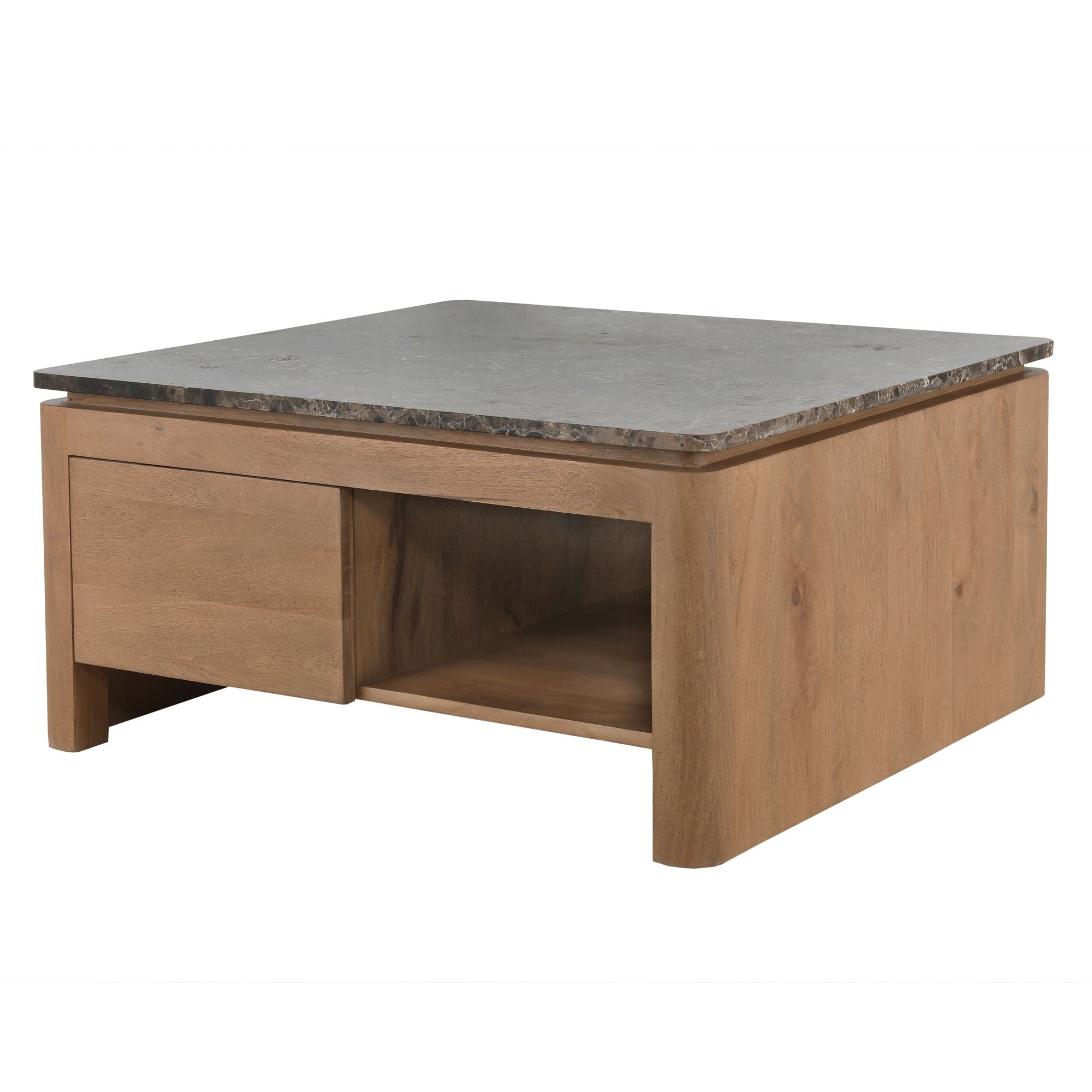 Bovenblad salontafel Dallas, bruin marmer - STF