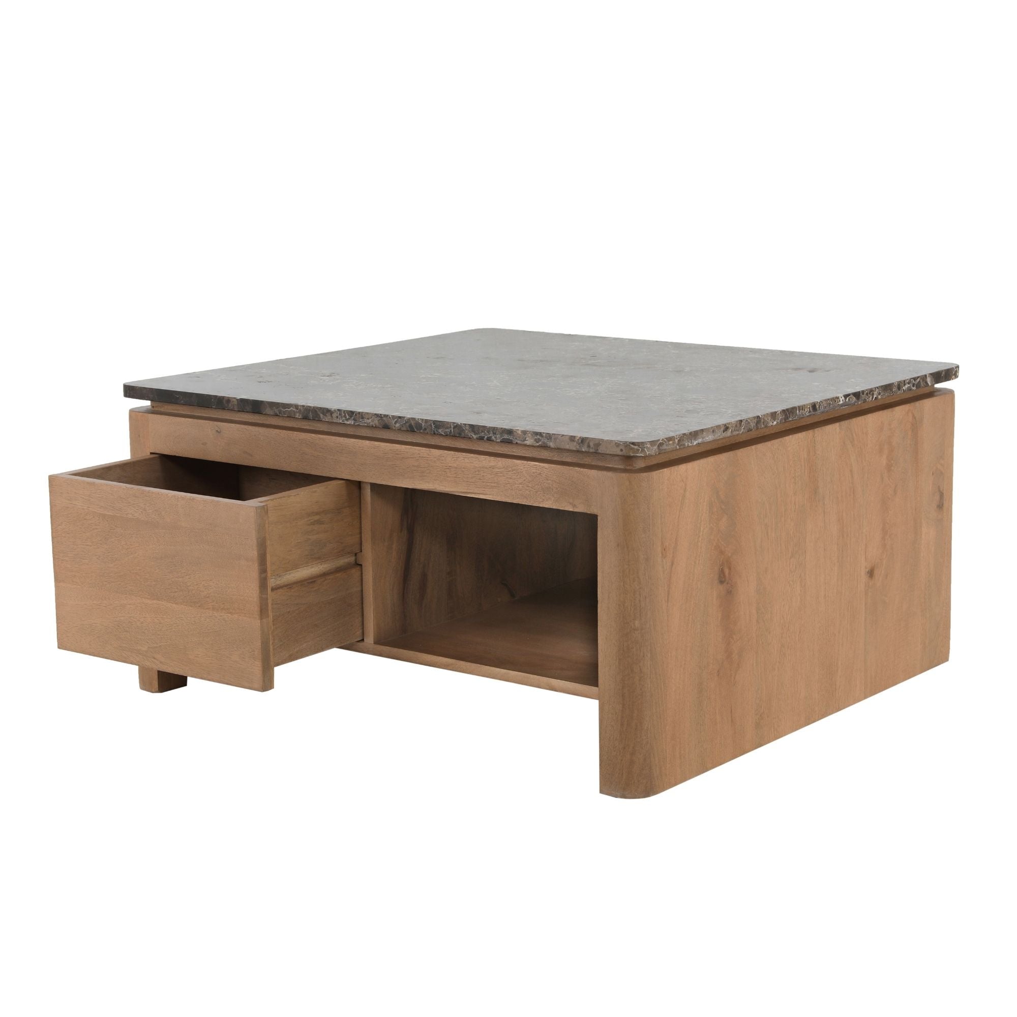 Bovenblad salontafel Dallas, bruin marmer - STF