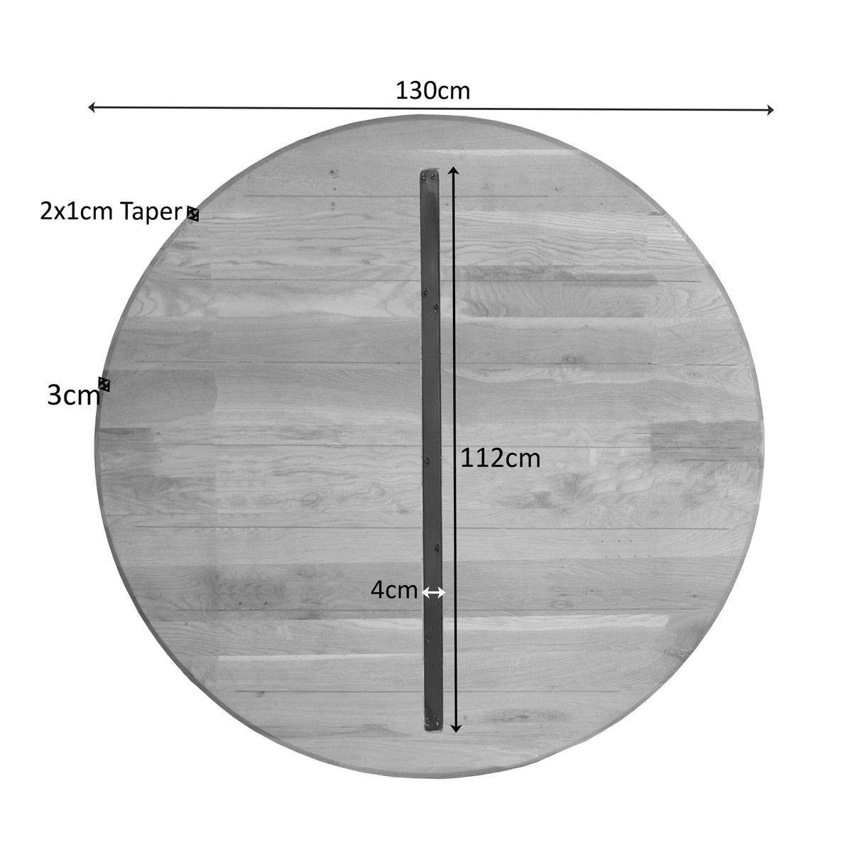 Tafelblad eik Ferris 130 cm naturel - STF