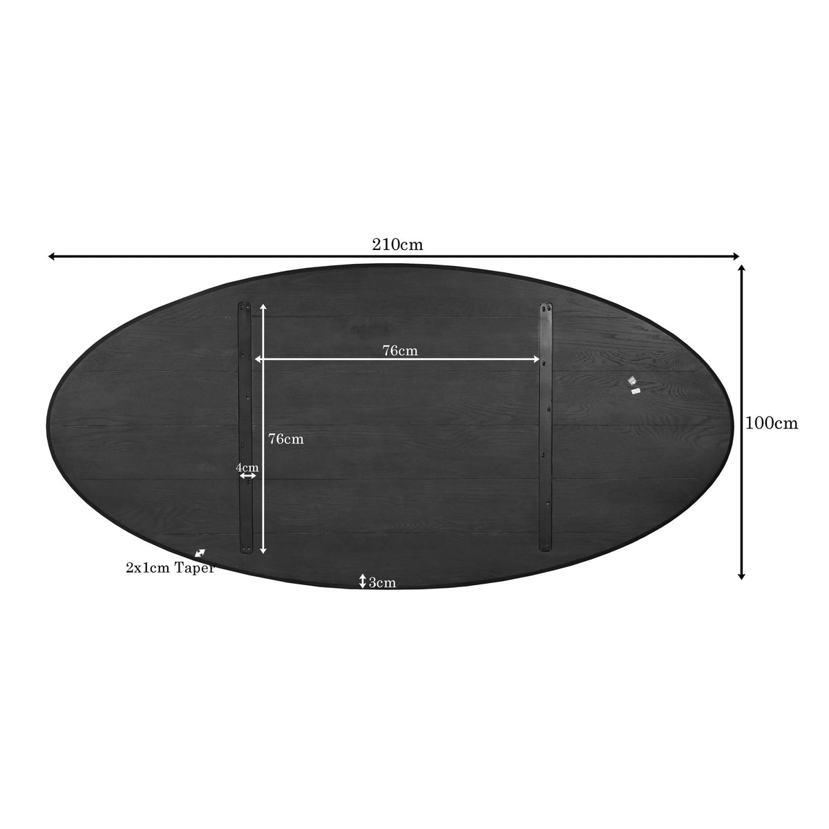 Tafelblad eik Ferris Ovaal 210 cm Bruin - STF