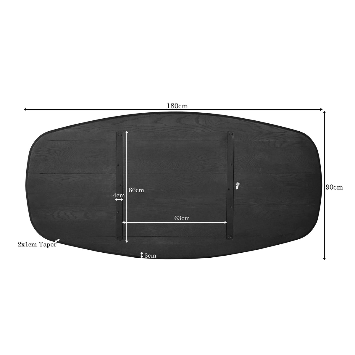 Tafelblad eik Ferris Deens ovaal 180 cm bruin - STF