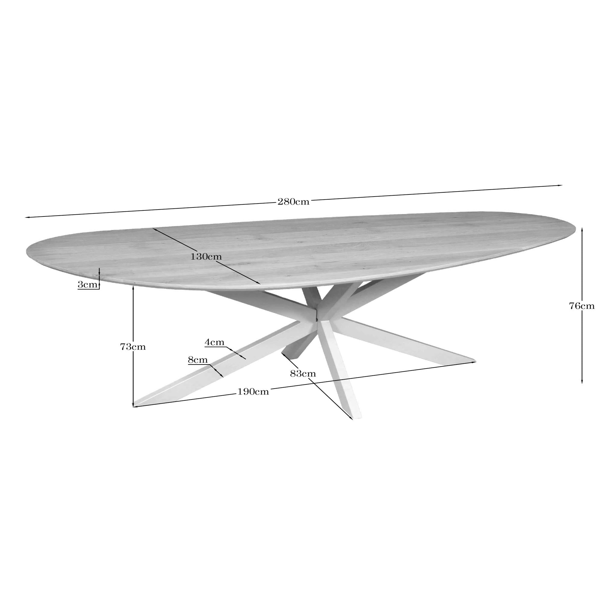 Eettafel Cloud | 280 cm | Eiken naturel | poot zand - STF