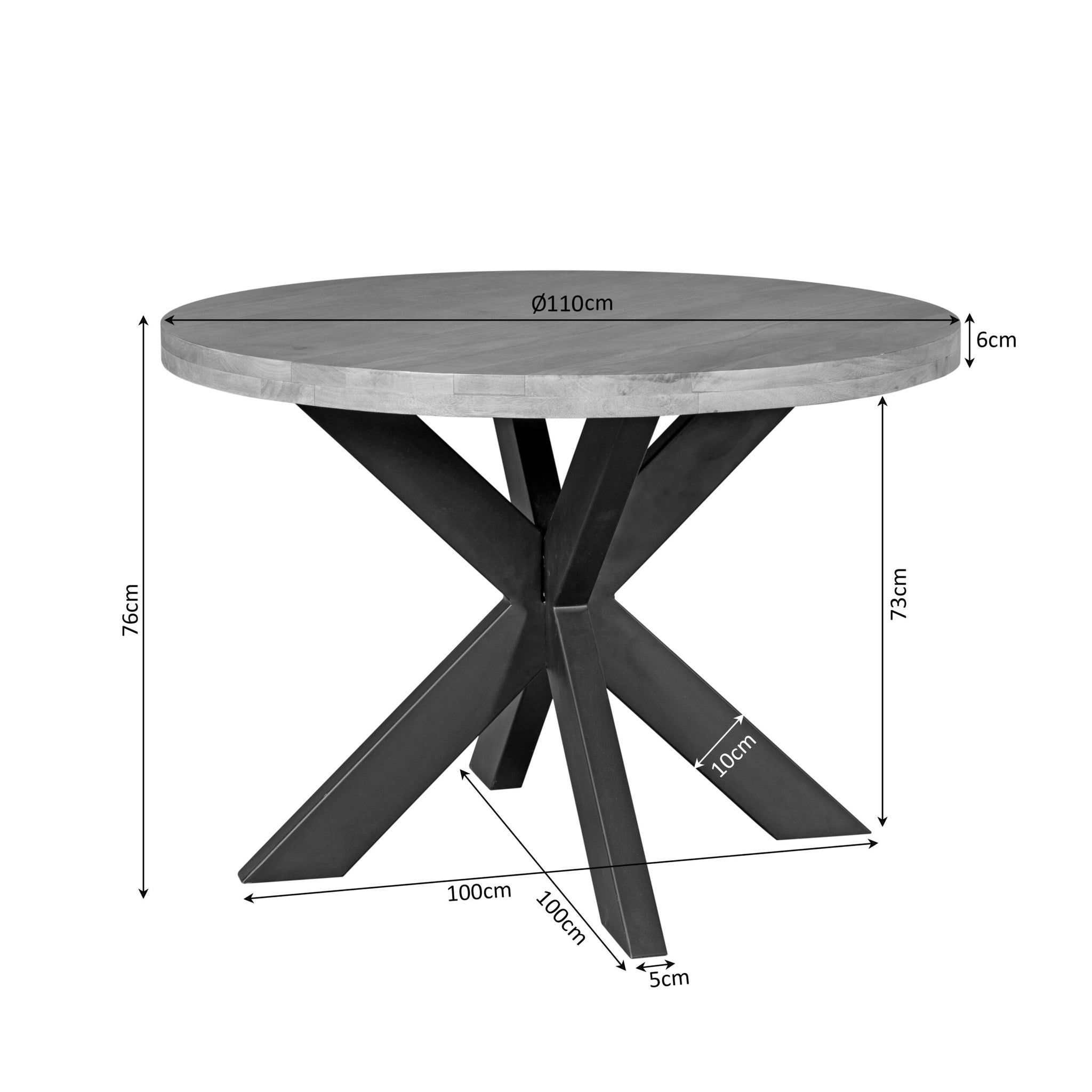 Eettafel Dakota | 110 cm | Rond - STF