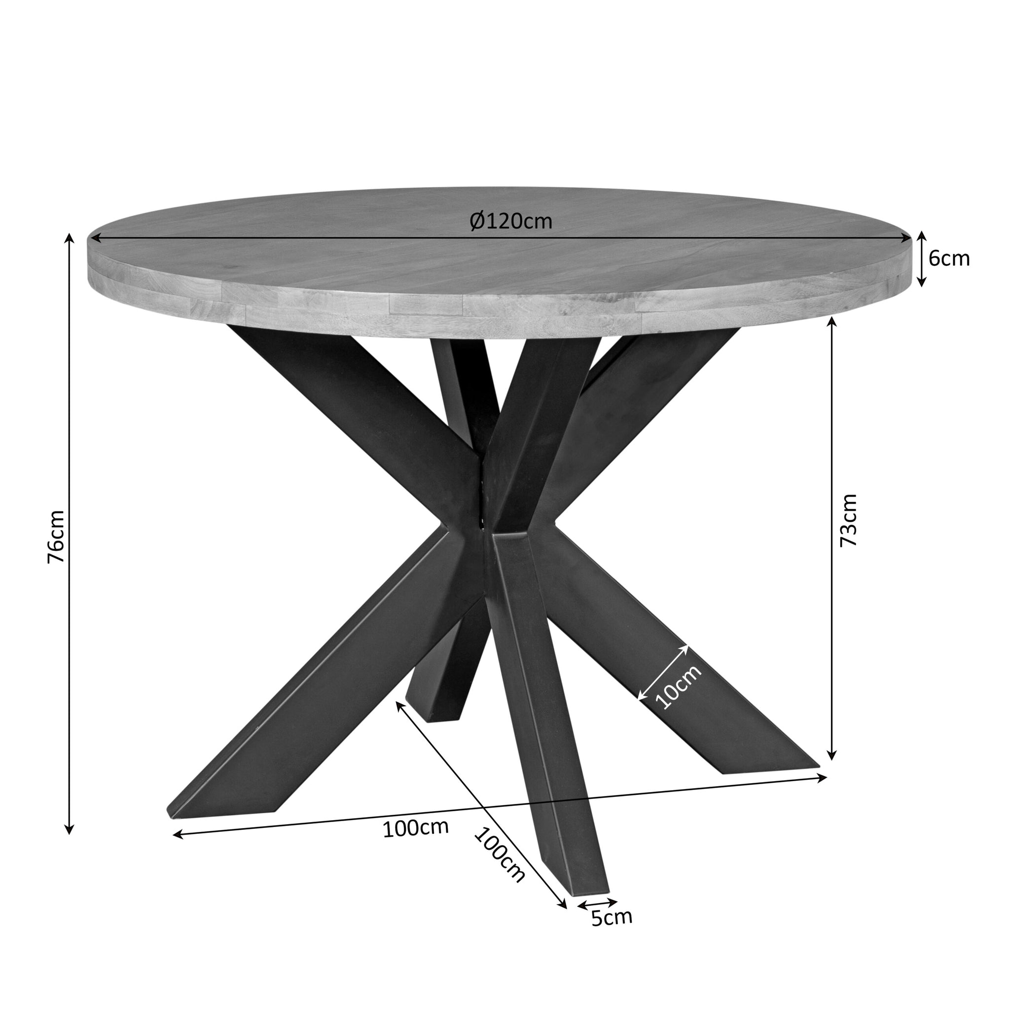 Eettafel Dakota | 120 cm | Rond - STF