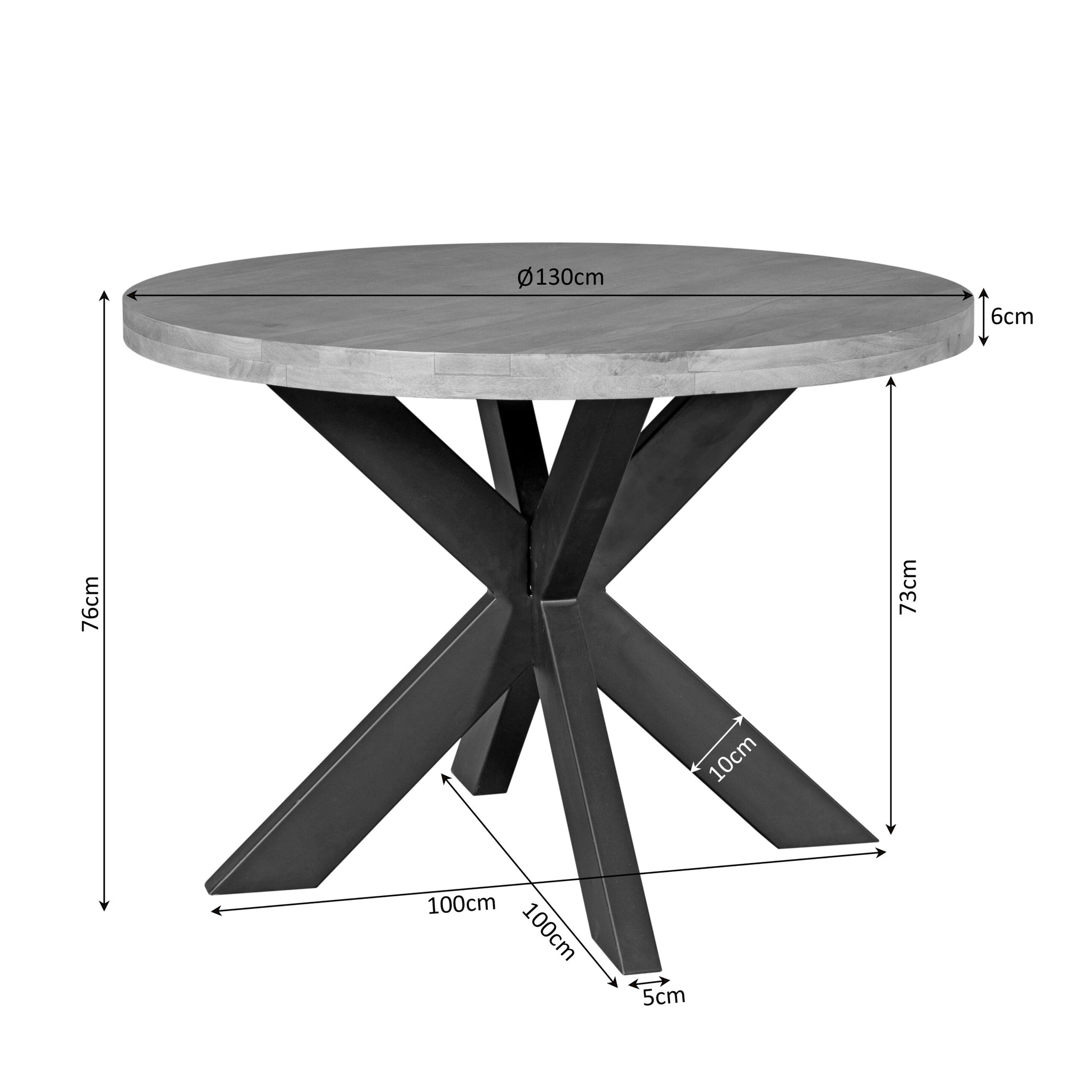 Eettafel Dakota | 130 cm | Rond - STF