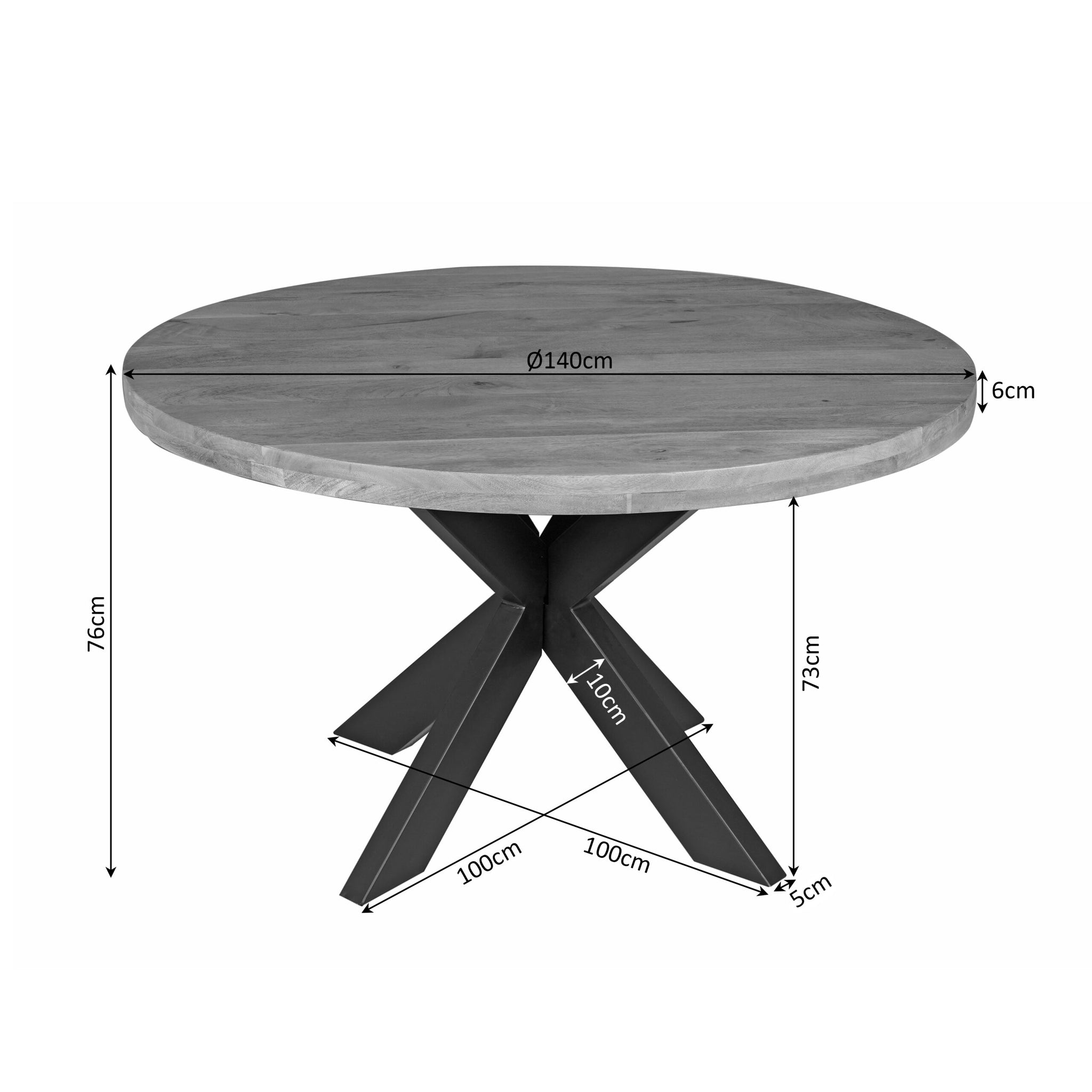 Eettafel Dakota | 140 cm | Rond - STF