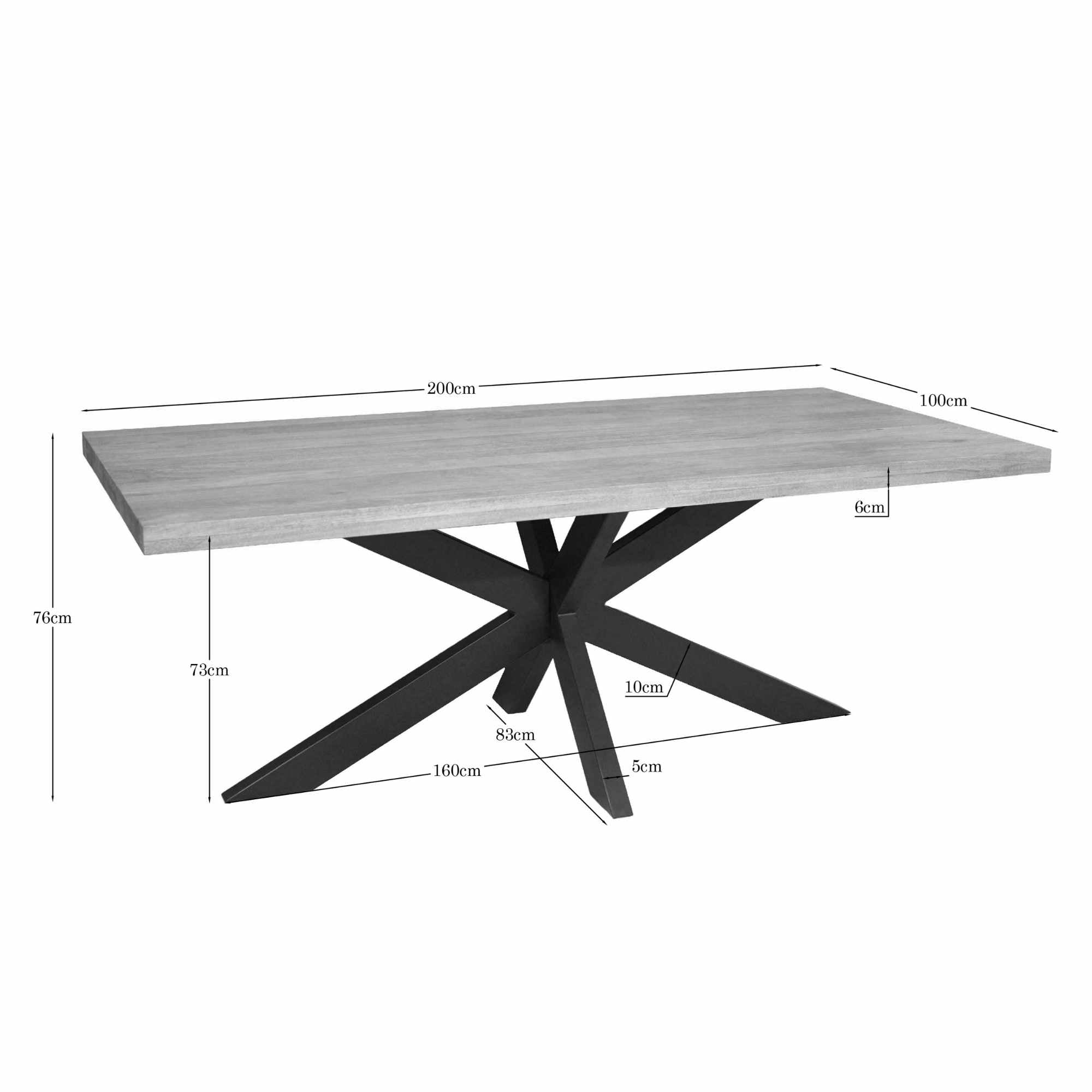 Eettafel Dakota | 200 cm | Rechthoek - STF