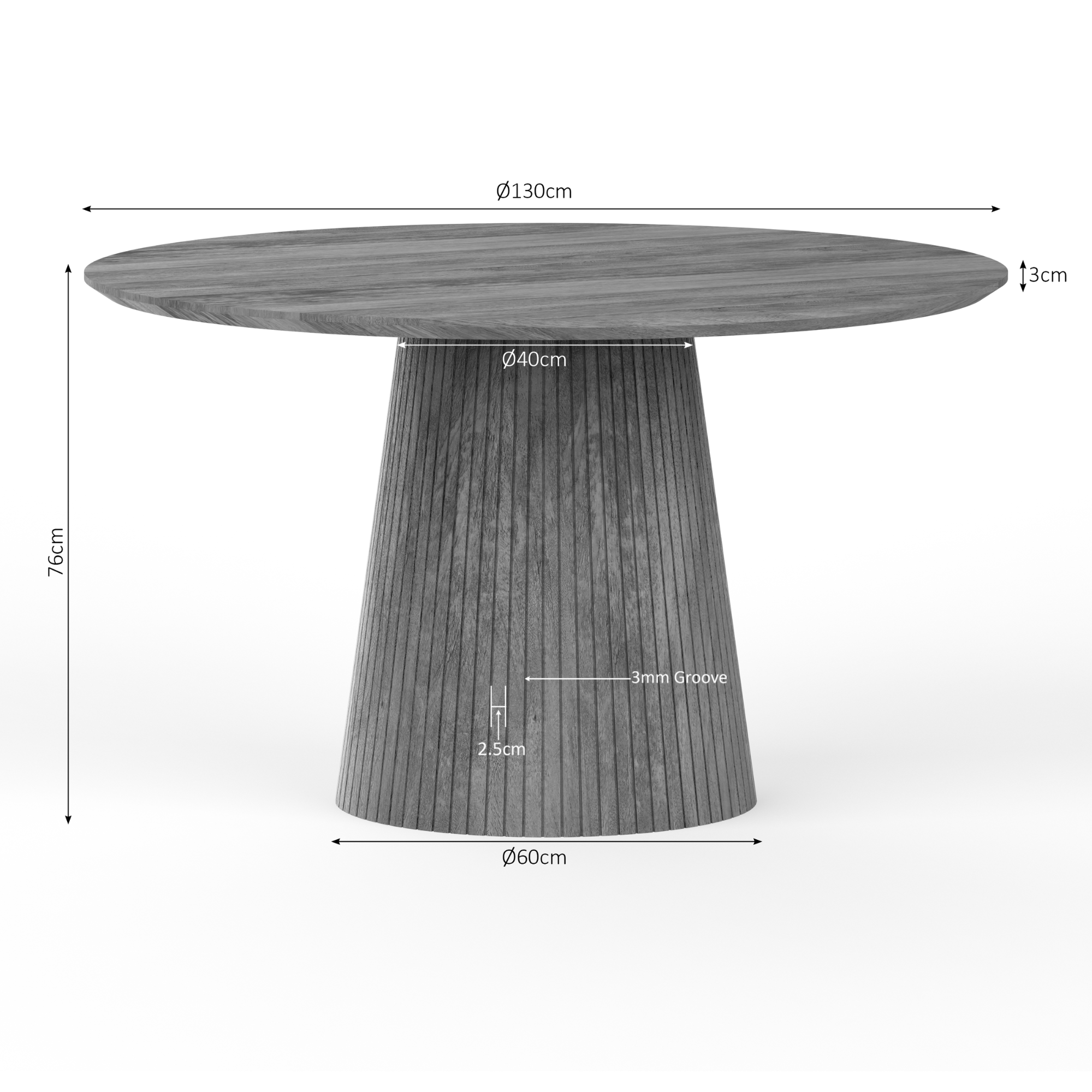 Eettafel Solana | 130 cm | Naturel - STF