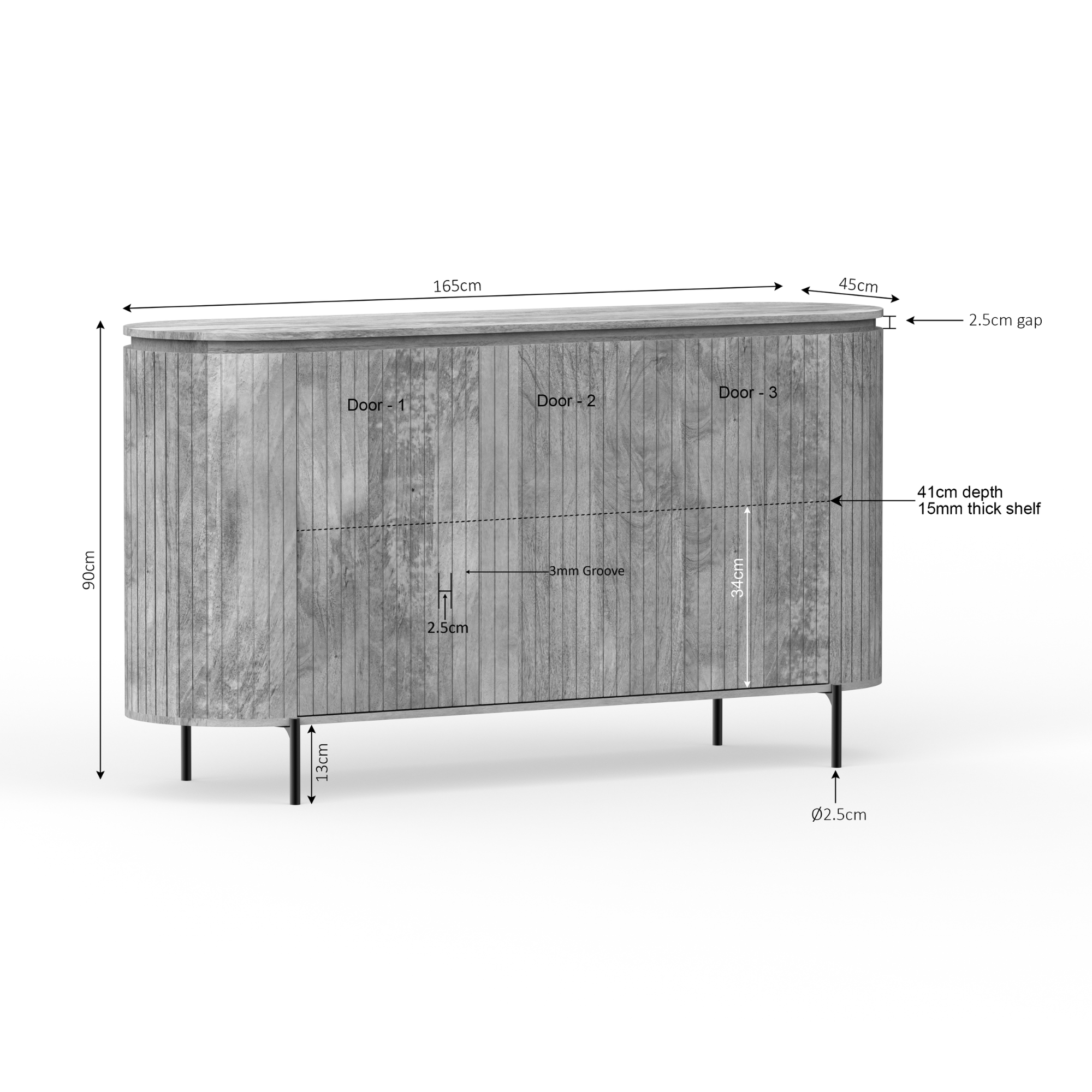 Dressoir Solana | 165 cm | Naturel - STF