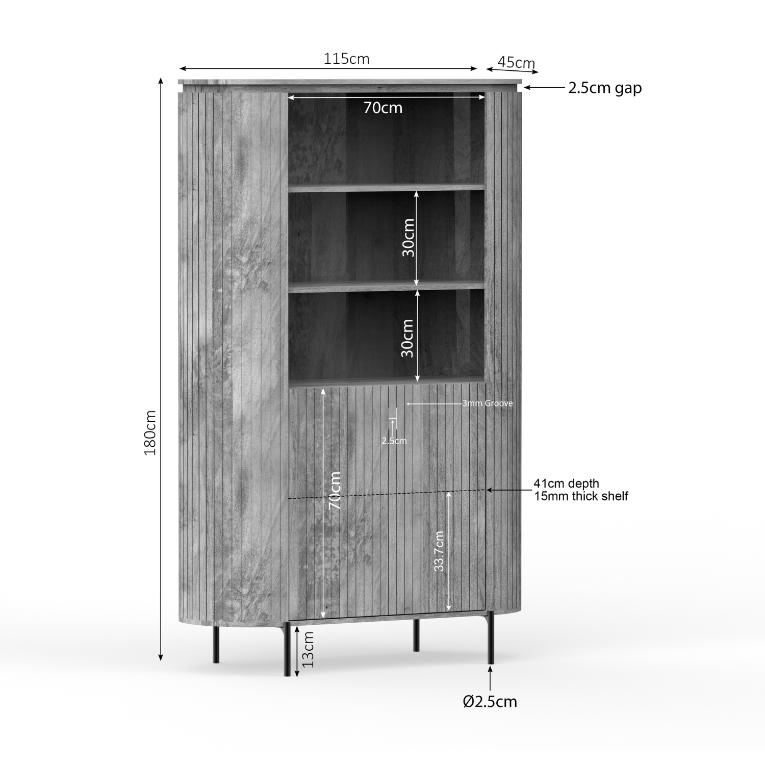 Wandkast Solana | 115 cm | Naturel - STF