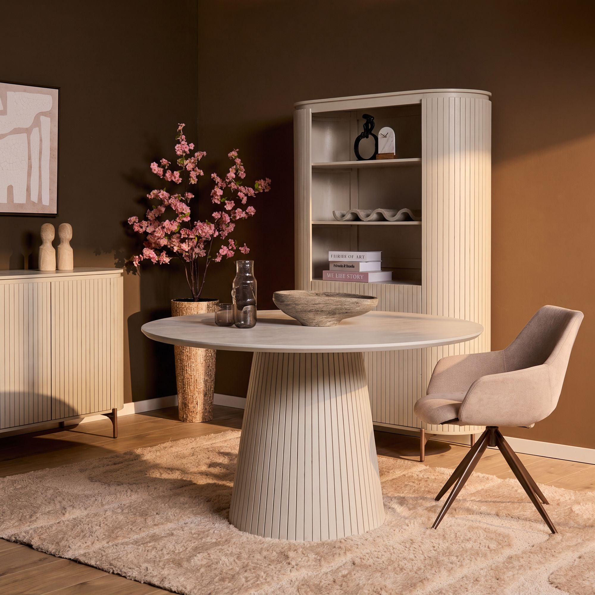 Ronde eettafel Solana Zand Mangohout 130 cm - STF