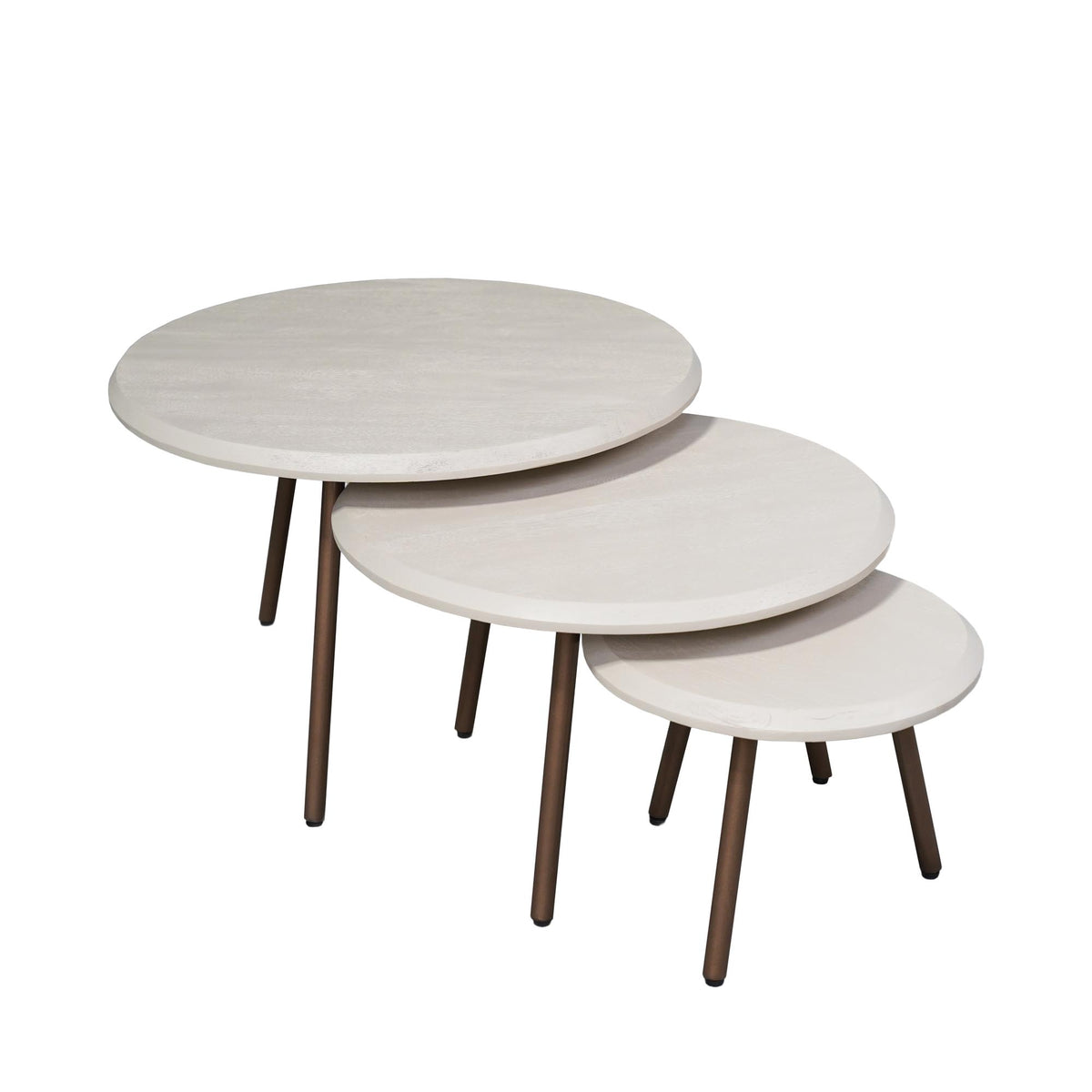 Ronde salontafelset Ohio Zand Mangohout 70 cm - STF