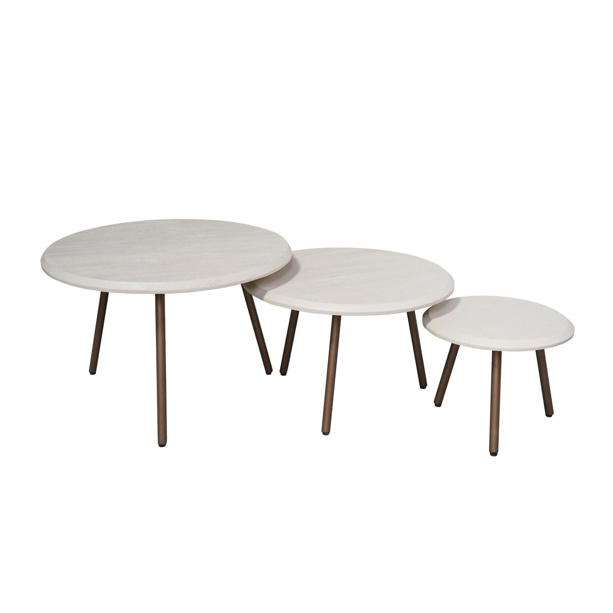Ronde salontafelset Ohio Zand Mangohout 70 cm - STF