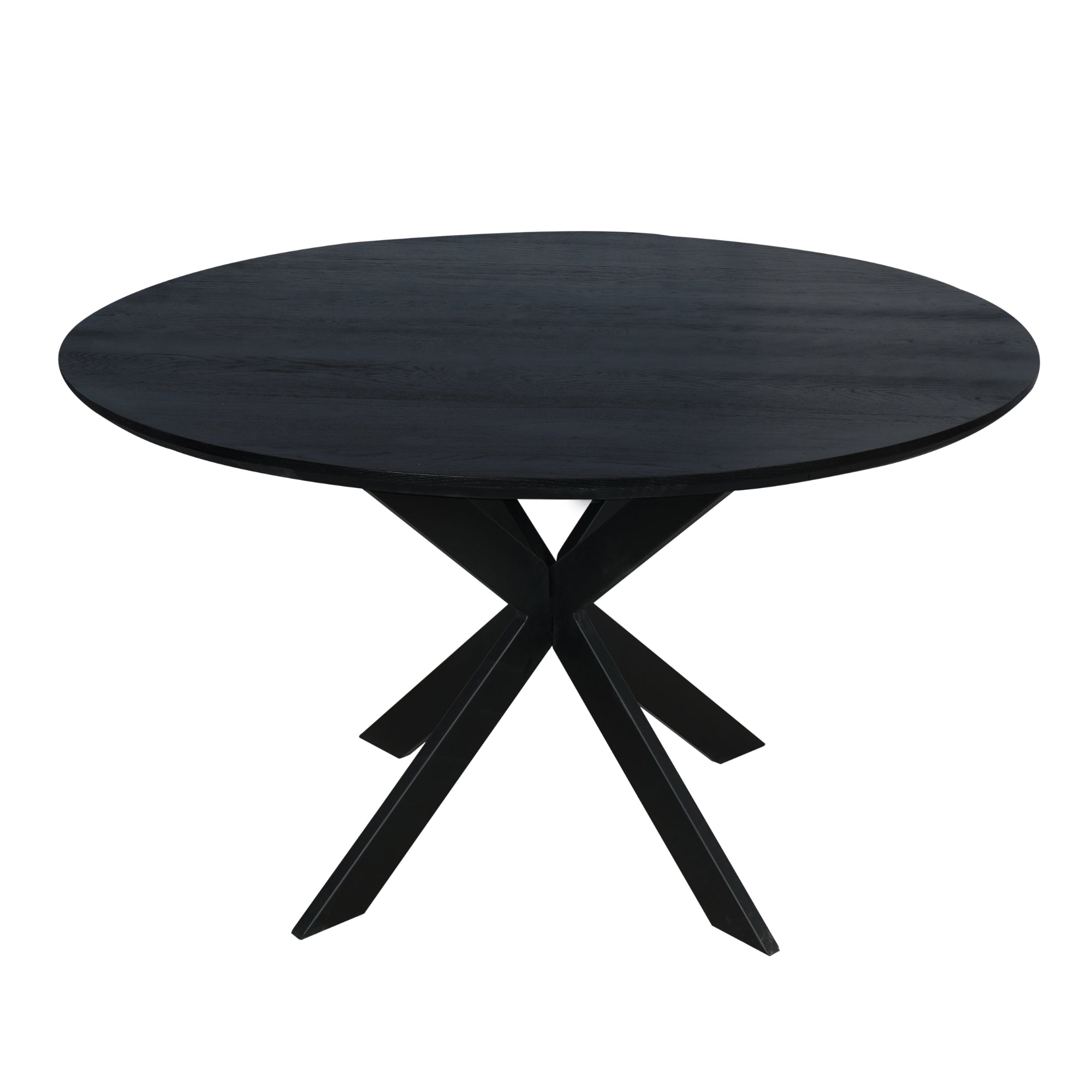 Eiken eettafel Ferris | Rond 130 cm | Zwart - STF