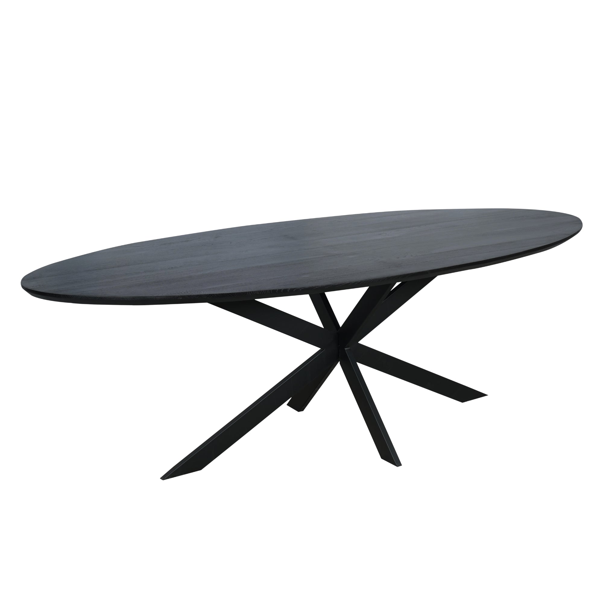 Table à manger en chêne Ferris | Ovale 210 cm | Noir - STF